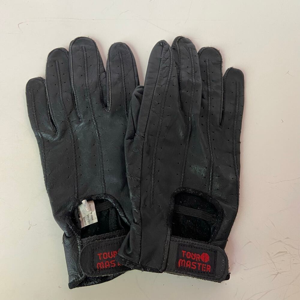 Tour Master Gloves Size M Cowhide Leather Ladies Biker Motorcycle Black Driving